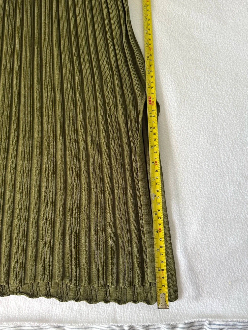 Modern Citizen Olive Green Ribbed Knit V-Neck Maxi Slip Dress
